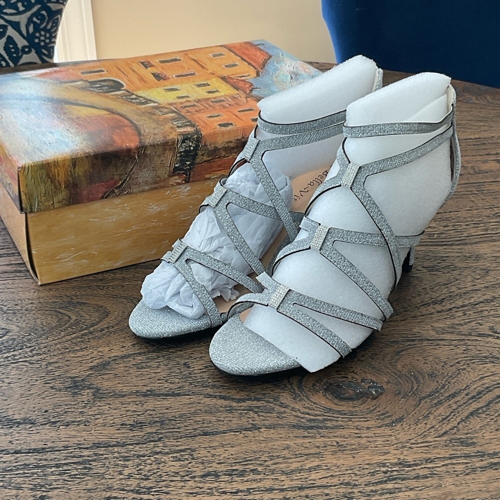 Bella Vita Silver Strappy Heels